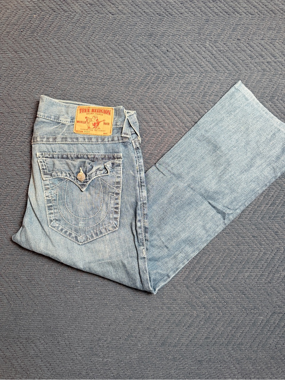 True Religion Ricky Straight Jeans Men’s Size 33 - Made in USA Blue Denim With